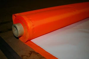 WATERPROOF - HI VIZ ORANGE - PU COATED POLY 6oz MATERIAL - FABRIC - 1M L 150cm W - Picture 1 of 4