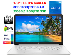 2021 HP 17.3" FHD Screen Laptop i5-1135G7 (>i7-7500U),upto 16GB RAM& 1TB SSD
