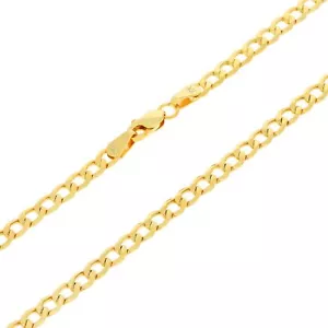 10K Yellow Gold 3.5mm Curb Cuban Italian Link Chain Necklace Mens Womens 20" - Picture 1 of 10