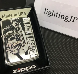 Encendedor Zippo Black Lagoon Revy Marcas Grabado Plata Latón Japón Nuevo - Imagen 1 de 19