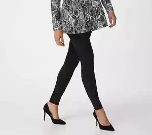 Susan Graver Regular Weekend Premium Stretch Leggings Black Size 3X A369613 - Picture 1 of 2
