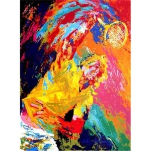 POWER SERVE BY LEROY NEIMAN-TENNIS - BORG-SIGNED, NUMBERED - RARE PRINT - FRAMED - Picture 1 of 2