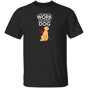 Work in The Garden & Hang With My Dog Mens T Shirt | Gift for Dog Lover - Picture 1 of 9