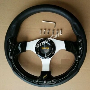 Golf Cart Black Steering Wheel 13" w/ Horn Switch,6 Hole,EZGO Club Car Boat  - Picture 1 of 2