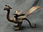 Exquisite Old Chinese brass copper handmade phoenix statue 81036