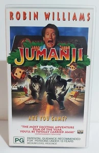 JUMANJI Robin Williams "ARE YOU GAME" ACTION ADVENTURE FAMILY MOVIE VHS LIKE NEW - Picture 1 of 4