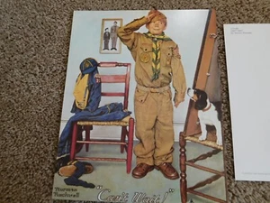 CF SCOUT BSA NORMAN ROCKWELL "CAN'T WAIT" OVERSIZED POSTCARD ART PRINT POST CARD - Picture 1 of 3