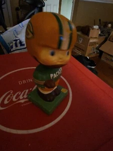 1960's Green Bay Packers Bobblehead Vintage Nodder Square NFL Base Made In Japan - Bild 1 von 6