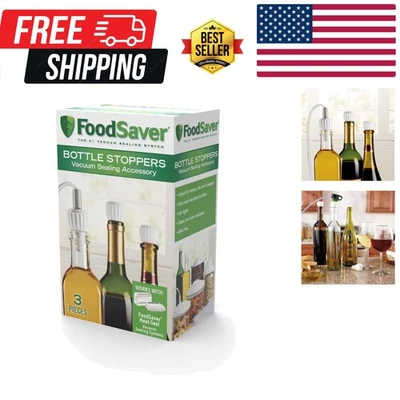 Elegant 3-Pack BPA-Free Bottle Stoppers: Preserve Wine Freshness 5X Longer - Image 1 of 4