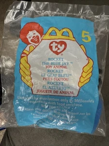 Giocattolo Happy Meal McDonald's 1999 ROCKET THE BLUE JAY Animal #5 sigillato in confezione - Foto 1 di 2