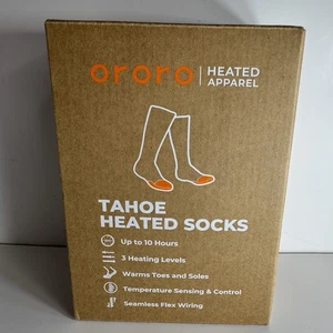 Ororo Tahoe Unisex Heated Socks 4.0 Beige Size Small New - Picture 1 of 5
