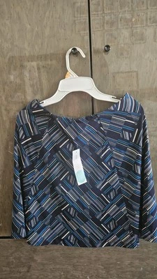 Blue Geometric Pattern Skirt - Image 1 of 2