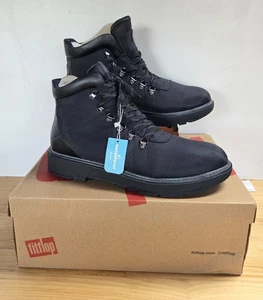 Fitflop Skandi Jentsan Boots Mens All Black UK 11.5 New With Tags Waterproof - Picture 1 of 11