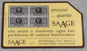 SAAGE MANZONI scheda telefonica usata - Picture 1 of 2