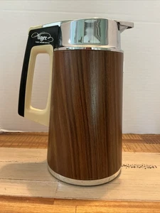 Botella de vacío Tiger vintage jarra servidor termo Fiat madera grano fondo giratorio - Imagen 1 de 11