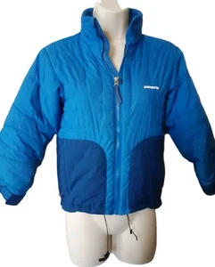 Patagonia Down Puffer Jacket Boys Size S/8 Blue Missing Hood & Hood Snap Broken - Picture 1 of 10