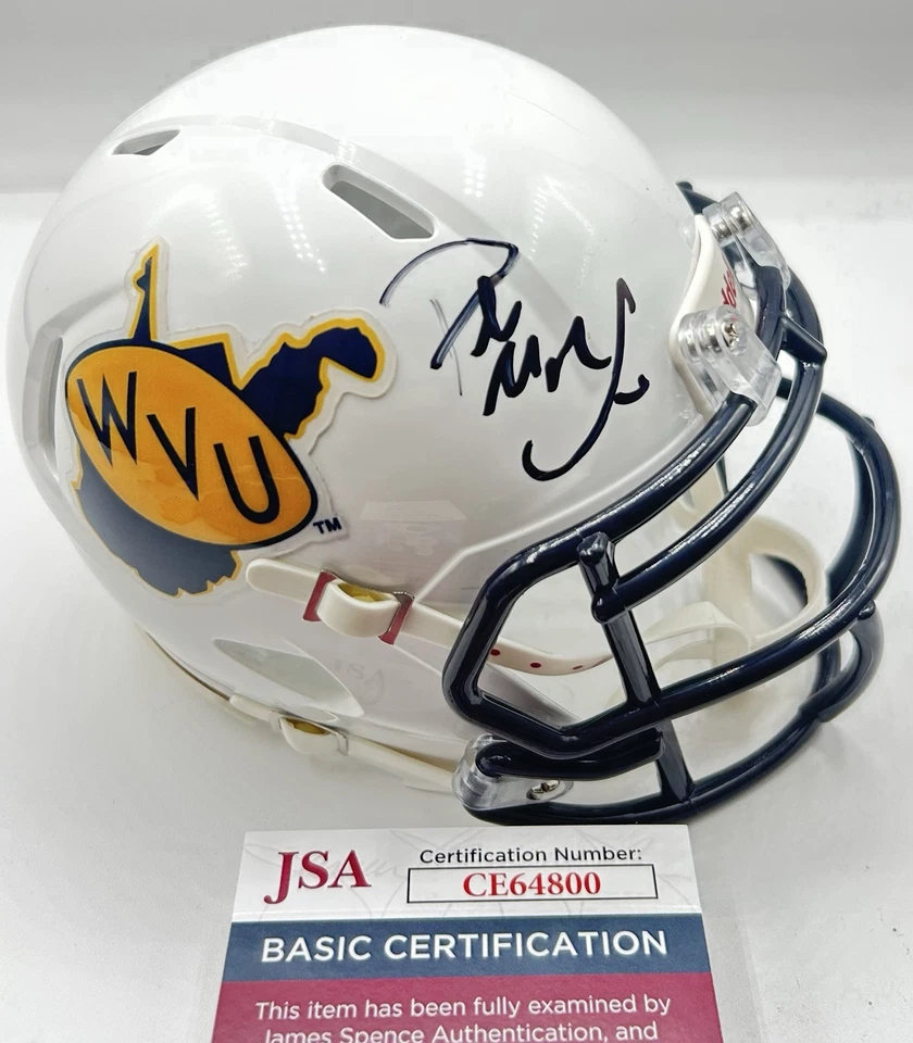 Pat McAfee Signed West Virginia Mountaineers Mini Helmet Autographed JSA COA - Image 1 of 4
