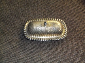 Vintage~Silber Butterdose~mit Glasschaleneinsatz~ und Deckel~ - Bild 1 von 8