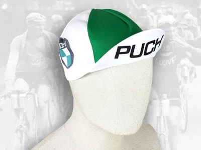 Casqueta gorra de ciclismo de algodón estilo vintage PUCH VERDE BLANCO - Imagen 1 de 4