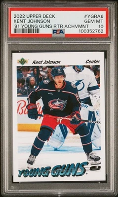 2022-23 Upper Deck Young Guns Achievement 91-92 Kent Johnson #YGRA6 PSA 10 - Image 1 of 2