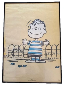 Rare Vintage Linus Van Pelt 1952 Schulz Peanuts Hallmark Poster - 70x50cm - Picture 1 of 4