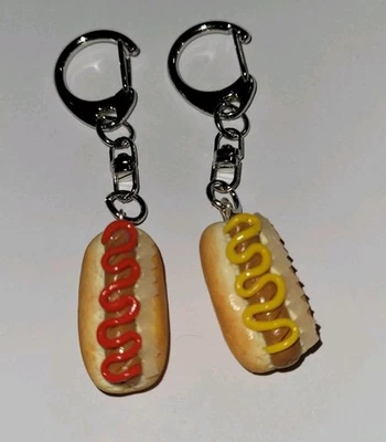 Juego de llaveros BFF Hot Dog llavero accesorio dijes ketchup mostaza  Foto 1 de 4