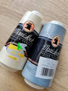 SERGER SEWING MACHINE THREAD, COTTON, 2 CONES, 3000 YARDS EACH, VINTAGE! - Picture 1 of 3