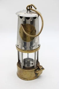 F Antique Eccles Brass Miners Lamp, The Protector Lamp & Miners Lamp, PLCL, MP - Picture 1 of 8