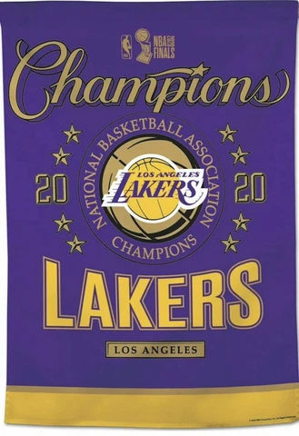 LOS ANGELES LAKERS 2020 FINALS CHAMPIONS 28" X 40" VERTICLE FLAG BANNER Cover