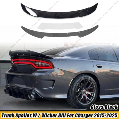 Alerón de maletero estilo SRT con factura de mimbre para Dodge Charger ScatPack Hellcat 15-23 Foto 1 de 4