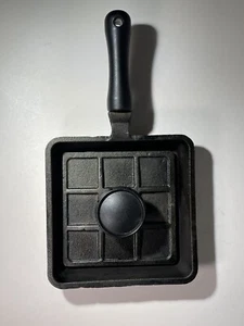 VTG Norpro Mini Cast Iron Panini Pan with Press 5.9" Square Black w/ handles - Picture 1 of 23