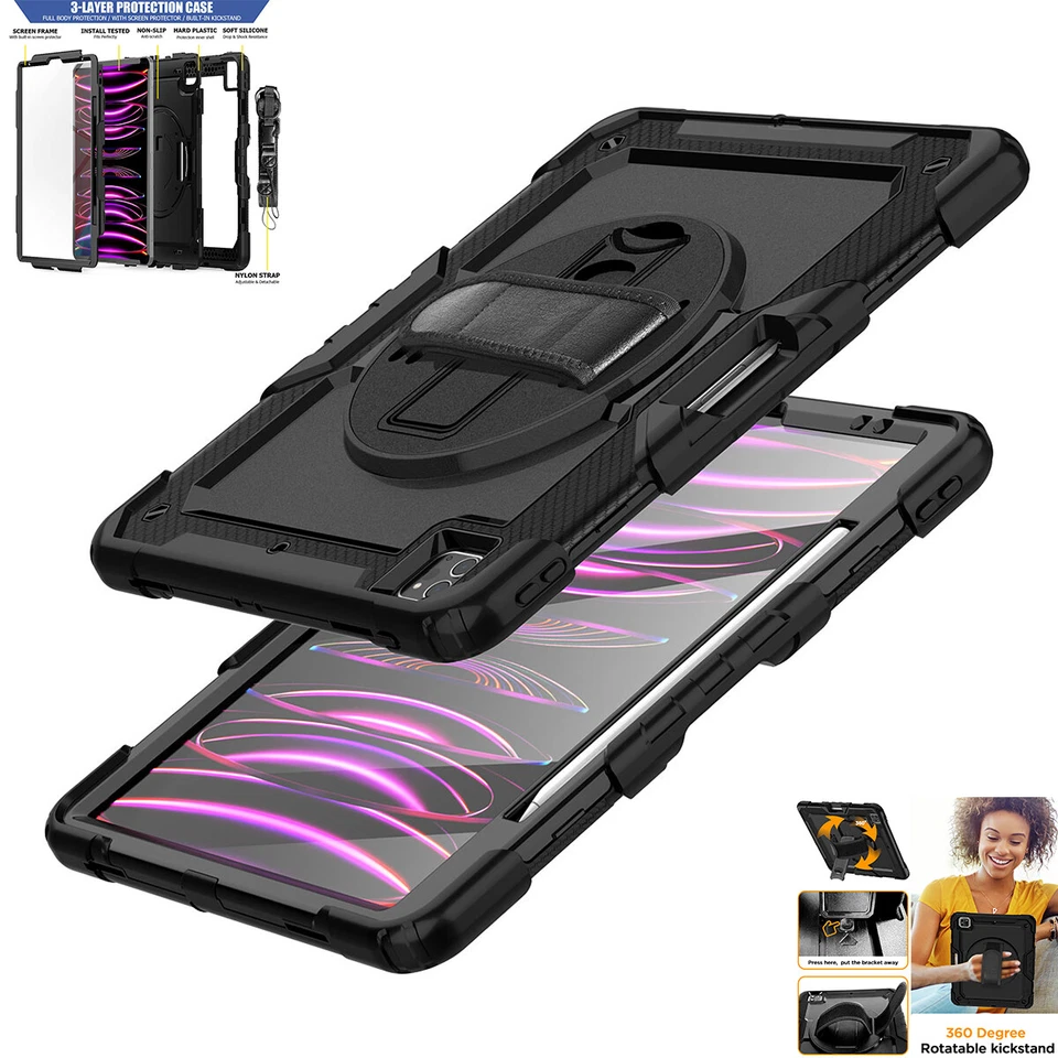For iPad Pro 12.9 in 6th/5th/4th/3rd Gen Case Shockproof Heavy Duty Stand Cover - Image 1 of 4
