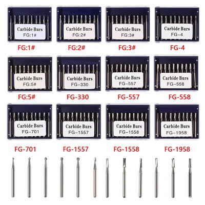 TODOS los tipos dentales redondos carburo de tungsteno FG Bur para pieza de mano quirúrgica de alta velocidad Foto 1 de 4