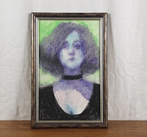 Carmilla, Female Portrait, Original Mixed Media Painting, Ukrainian Artist - Picture 1 of 9