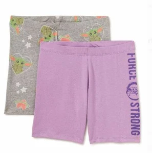 Star Wars Baby Yoda Girls Biker Shorts, 2-Pack- Size 10/12 - Picture 1 of 2