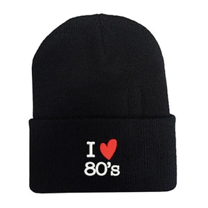 I LOVE 80's STITCHED WINTER BEANIE CAP HAT Free shipping to USA - Bild 1 von 1