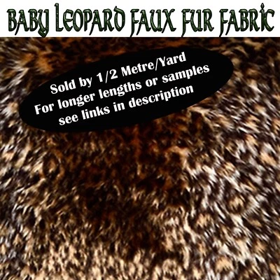 Tela esponjosa de piel sintética de leopardo 150 cm de ancho (60") se vende por medio metro/yarda Foto 1 de 2