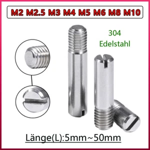 A2 Stainless Steel Slotted Dowel Pins External Thread Locating Pin Metric M2-M10 - Picture 1 of 82
