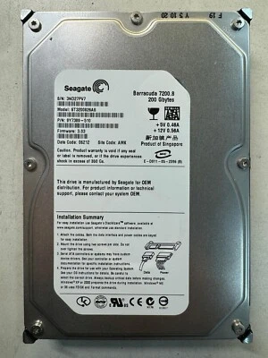 SEAGATE ST3200826AS 9Y7389-510 200GB Firmware 3.03 Code 06212 SATA 3.5" HDD - Image 1 of 4