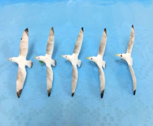 5 Miniature SEAGULL PICKS 4 Crafts SEA BIRD Terrarium BEACH FAIRY GARDEN Wreath