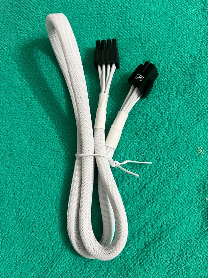 Corsair HX1050,HX850,TXM,HX 8 PIN TO 8 PIN CPU POWER CABLE ,ORIGINAL ,WHITE - Image 1 of 1