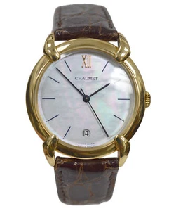 Ladies Chaumet Solid 18K Yellow Gold MOP Quartz Date 32mm Watch 37 grams - Picture 1 of 10