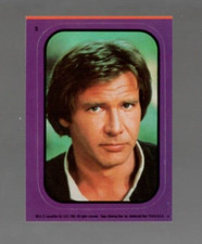 1983 Topps Return of the Jedi Series 1 sticker #8 Han Solo NM/Mint Purple