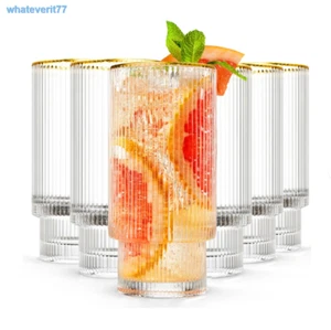 Glass Cups: Drinking Glasses Set of 6, Cocktail Glasses, Vintage Glassware, Whis - Picture 1 of 6