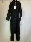 Ichi Black Long Sleeve Jumpsuit / Boiler Suit - Size 34 - New with Tags