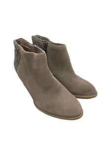 Vionic GREIGE Ankle Boots 322 BROMLEY Suede Faux Snake Size 6 TAN Booties - Picture 1 of 10