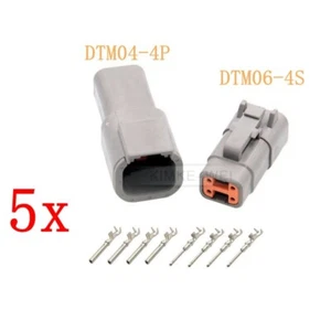 5x Deutsch DTM06-4S/DTM04-4P Wasserdicht Steckverbinder Buchse Stecker Sets Neu - Picture 1 of 2