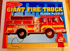 Melissa & Doug 4 Foot Firetruck Puzzle-Plus Peppa Pig Puzzle Set - Picture 1 of 7