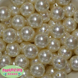 Collar de joyería grueso de 20 mm de perlas de imitación de acrílico crema 20 piezas - Imagen 1 de 1