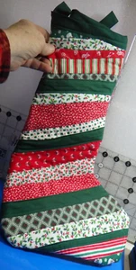 Christmas stocking potholder 2 pieces both pot holders! hand made holly berries - Picture 1 of 6